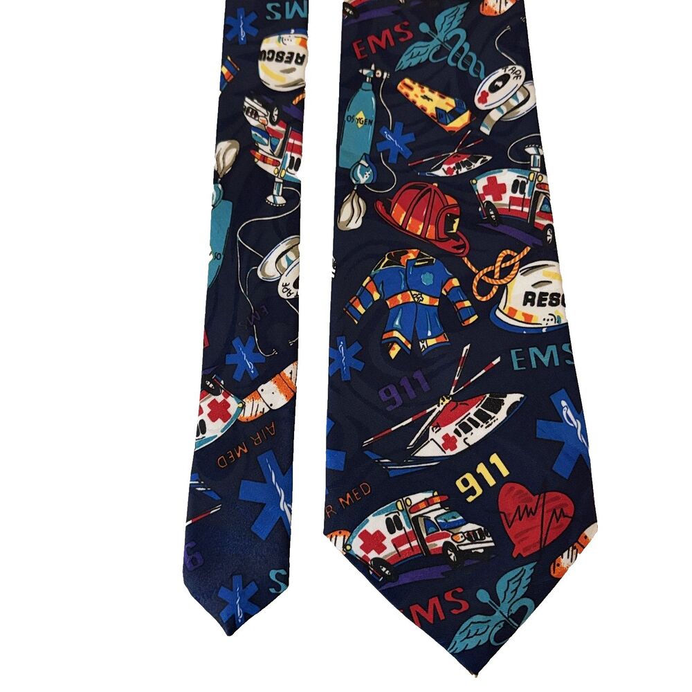 Steven Harris Firefighter EMS Neck Tie Colorful Vintage One Size